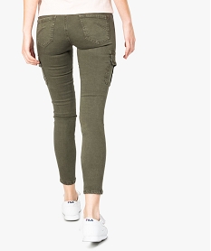 pantalon femme cargo coupe skinny en coton stretch vert8583001_3