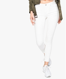 jean femme skinny taille basse en coton stretch uni blanc8583901_1