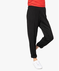 GEMO Pantalon femme à rayures coupe large Imprimé