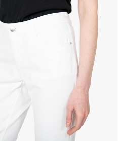 jean femme en toile unie 4 poches coupe regular - longueur l30 blanc8585601_2