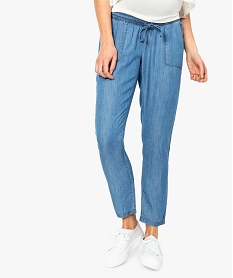 GEMO Pantalon de grossesse en Lyocell Bleu