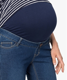 bermuda de grossesse denim avec bandeau haut et taille reglable gris bermudas8591501_2