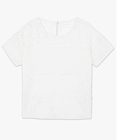 blouse femme en dentelle ajouree sur lavant blanc blouses8596601_4