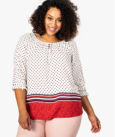 GEMO Tunique femme imprimée à décolleté smocks violet vif