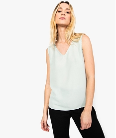 GEMO Chemise femme sans manches avec ouverture dans le dos vert standard
