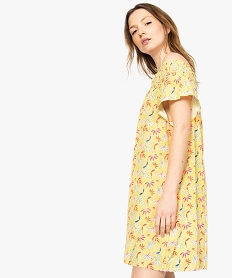 GEMO Robe femme fleurie fluide à smocks Imprimé