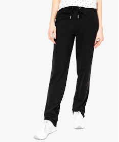 GEMO Pantalon femme en maille fluide avec détails pailletés Noir