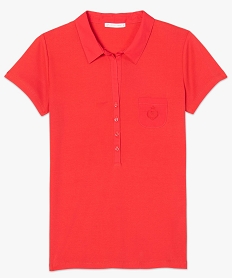 polo femme en jersey a manches courtes et col chemise rose tee-shirts tops et debardeurs8613501_4