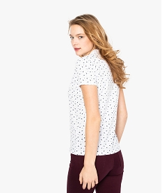 polo femme a petits motifs et col chemise imprime tee-shirts tops et debardeurs8613601_3