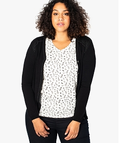 GEMO Gilet femme en viscose à paillettes et strass noir standard