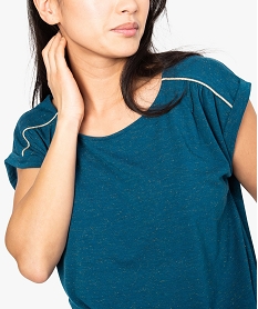 tee-shirt femme paillete fluide a taille elastiquee bleu8620301_2