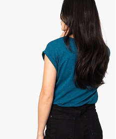 tee-shirt femme paillete fluide a taille elastiquee bleu8620301_3
