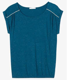tee-shirt femme paillete fluide a taille elastiquee bleu8620301_4