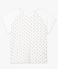 tee-shirt femme a motifs avec manches courtes en dentelle imprime tee shirts tops et debardeurs8622001_4