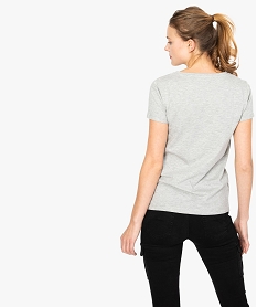tee-shirt femme a manches courtes imprime sur lavant blanc8625301_3