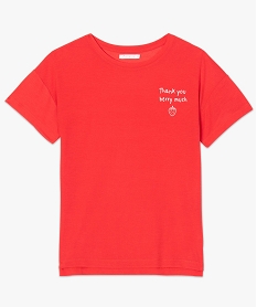 tee-shirt femme fluide a manches courtes avec imprime rouge8625801_4