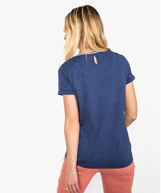 tee-shirt femme a manches courtes et col rond paillete bleu t-shirts manches courtes8630501_3