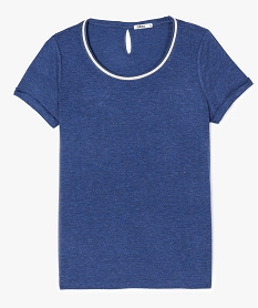 tee-shirt femme a manches courtes et col rond paillete bleu t-shirts manches courtes8630501_4