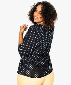 tee-shirt femme a motifs avec nœud dans le dos et paillettes imprime tee shirts tops et debardeurs8634201_3