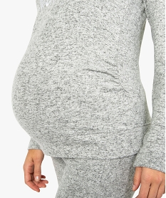 tee-shirt de grossesse en maille douce chinee avec broderie gris t-shirts manches longues8634701_2