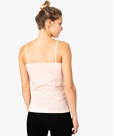 top en coton stretch pour femme avec fines bretelles rose debardeurs8635701_3
