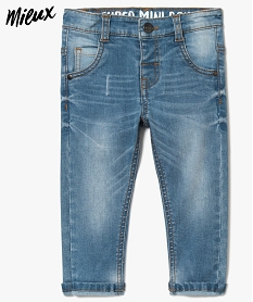 GEMO Jean bébé garçon droit en denim stone stretch recyclé Bleu