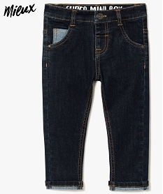 GEMO Jean bébé garçon droit en denim brut stretch recyclé Bleu