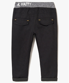 pantalon bebe garcon en coton double avec taille elastique gris8643801_2