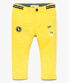 pantalon en toile unie pour bebe - lulu castagnette jaune8644101_1