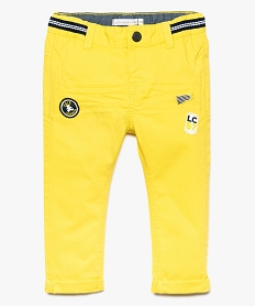 GEMO Pantalon en toile unie pour bébé - Lulu Castagnette Jaune