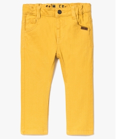 pantalon bebe garcon en coton stretch coupe slim fit jaune8644201_1