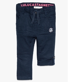 GEMO Pantalon bébé garçon en coton-lin 2-en-1 Lulu Castagnette Bleu