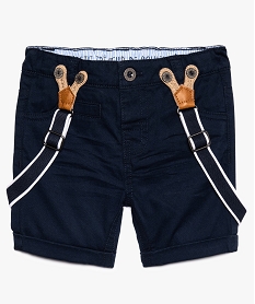 short bebe garcon en coton stretch avec bretelles amovibles bleu8646001_1