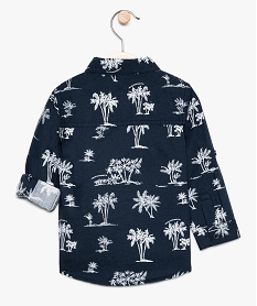 chemise bebe garcon motif palmiers - lulu castagnette bleu8648201_2