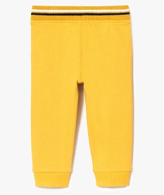 pantalon de jogging bebe en molleton avec motif sur les genoux jaune joggings8650401_2