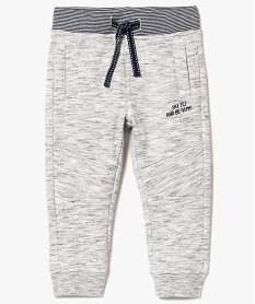 GEMO Pantalon de jogging bébé garçon en molleton épais Gris