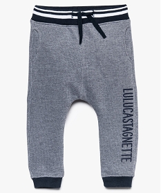 GEMO Pantalon bébé garçon sarouel en maille piquée Lulu Castagnette Bleu