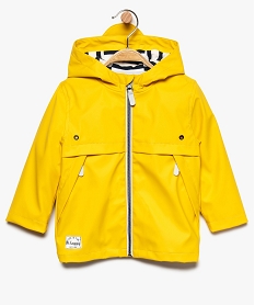 manteau bebe garcon deperlant a capuche et doublure rayee jaune8652601_1