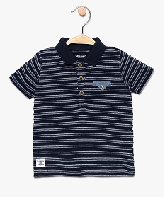 polo bebe garcon a rayures en relief avec col uni imprime polos8653101_1