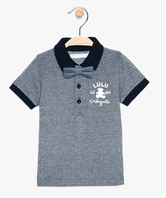 polo bebe garcon chine avec nœud papillon - lulu castagnette bleu8653601_1