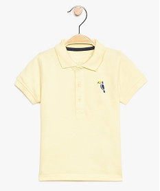 polo bebe garcon en maille piquee avec broderie toucan jaune polos8653701_1