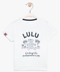 GEMO Tee-shirt bébé garçon imprimé poitrine – Lulu Castagnette Blanc