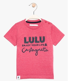 GEMO Tee-shirt bébé garçon délavé avec broderie – Lulu Castagnette Rose