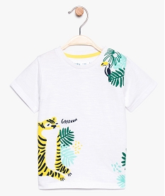 tee-shirt bebe garcon imprime tropical blanc8656901_1