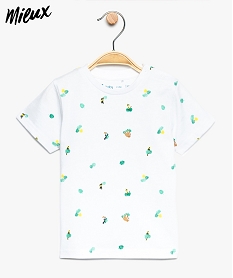 GEMO Tee-shirt bébé garçon en coton bio petits motifs tropicaux Blanc