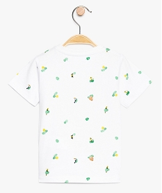 tee-shirt bebe garcon en coton bio petits motifs tropicaux blanc8657001_2