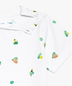 tee-shirt bebe garcon en coton bio petits motifs tropicaux blanc8657001_3