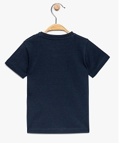 tee-shirt bebe garcon en coton bio avec inscription multicolore bleu8657101_2