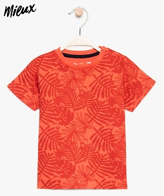 GEMO Tee-shirt bébé garçon en coton bio avec motifs feuillage Orange