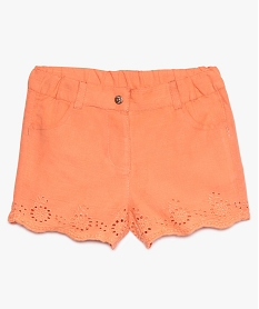 GEMO Short bébé fille avec bas en broderie anglaise Orange